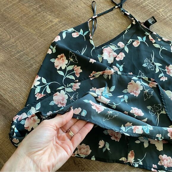 Forever 21 T Back Tank Top Floral Racerback Medium Flowy - Picture 5 of 10